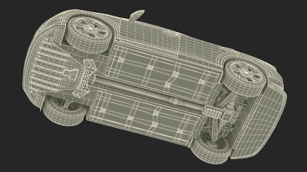 Concept Black Electric SUV Lights On Rigged for Maya 3D