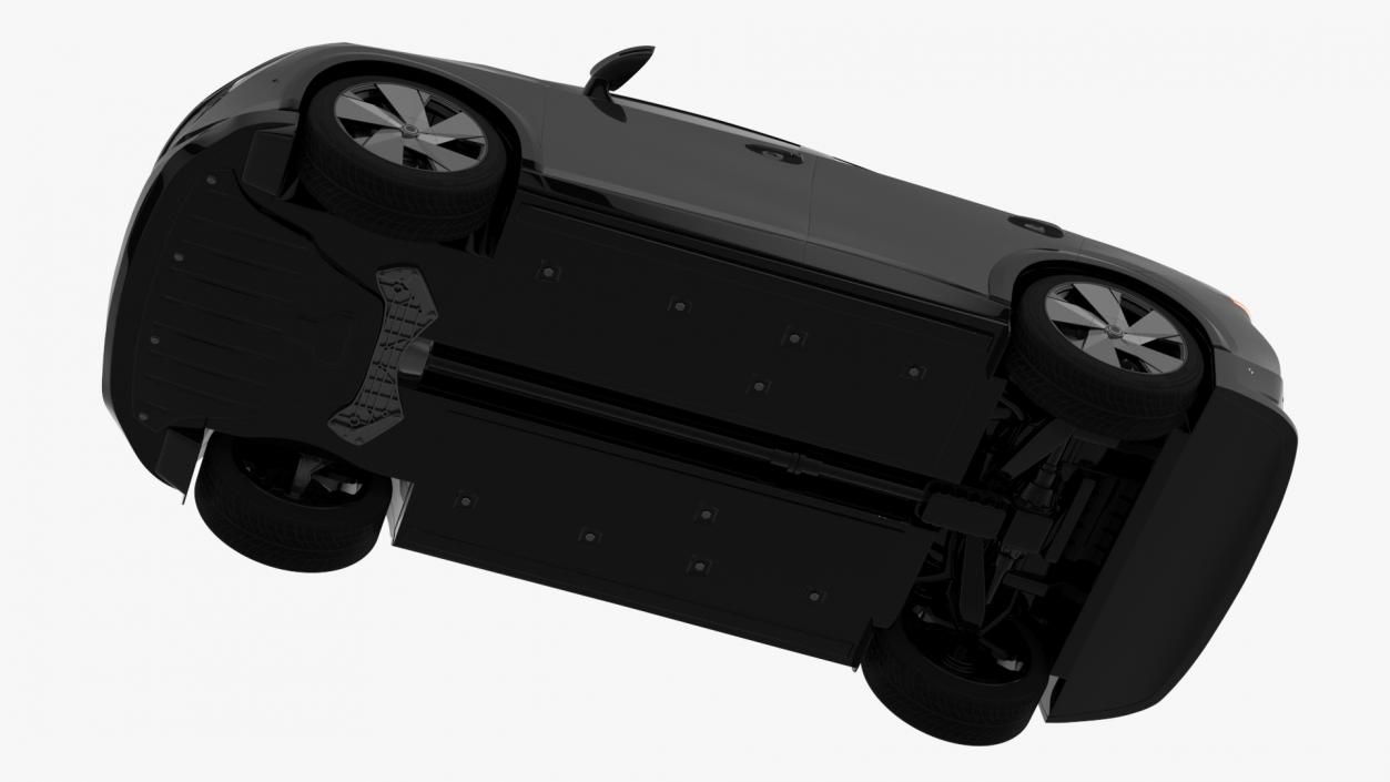 Concept Black Electric SUV Lights On Rigged for Maya 3D