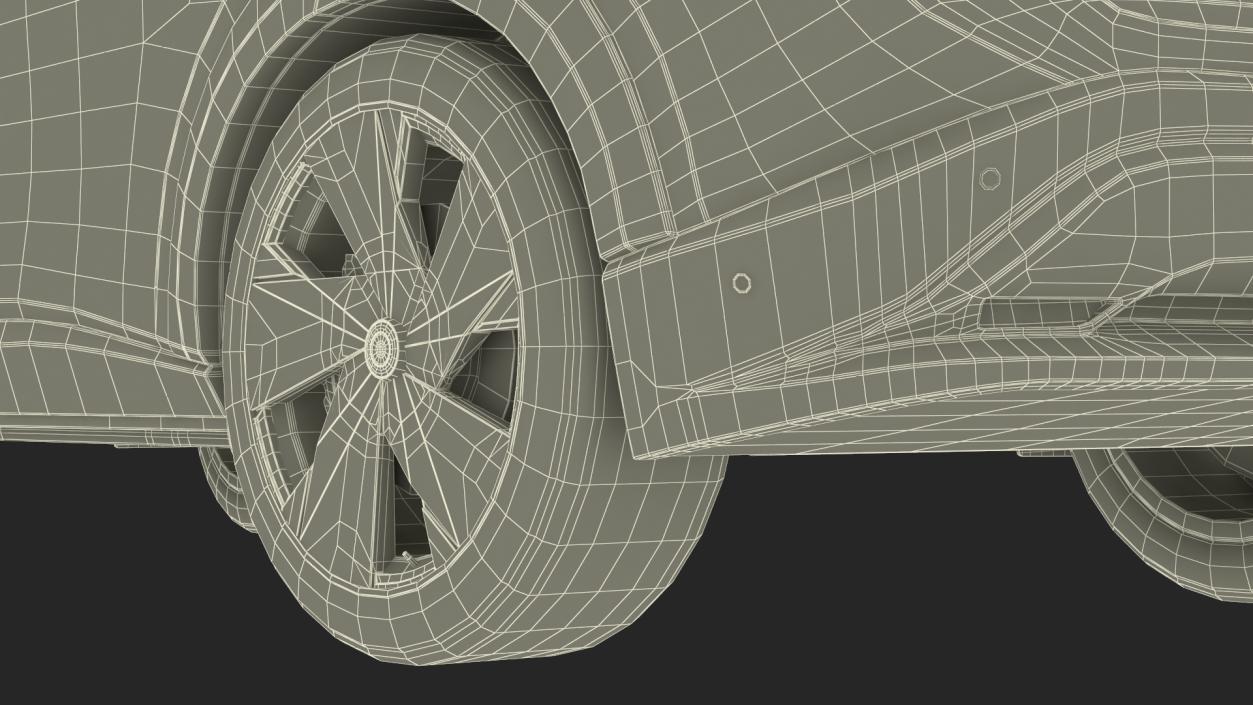 Concept Black Electric SUV Lights On Rigged for Maya 3D