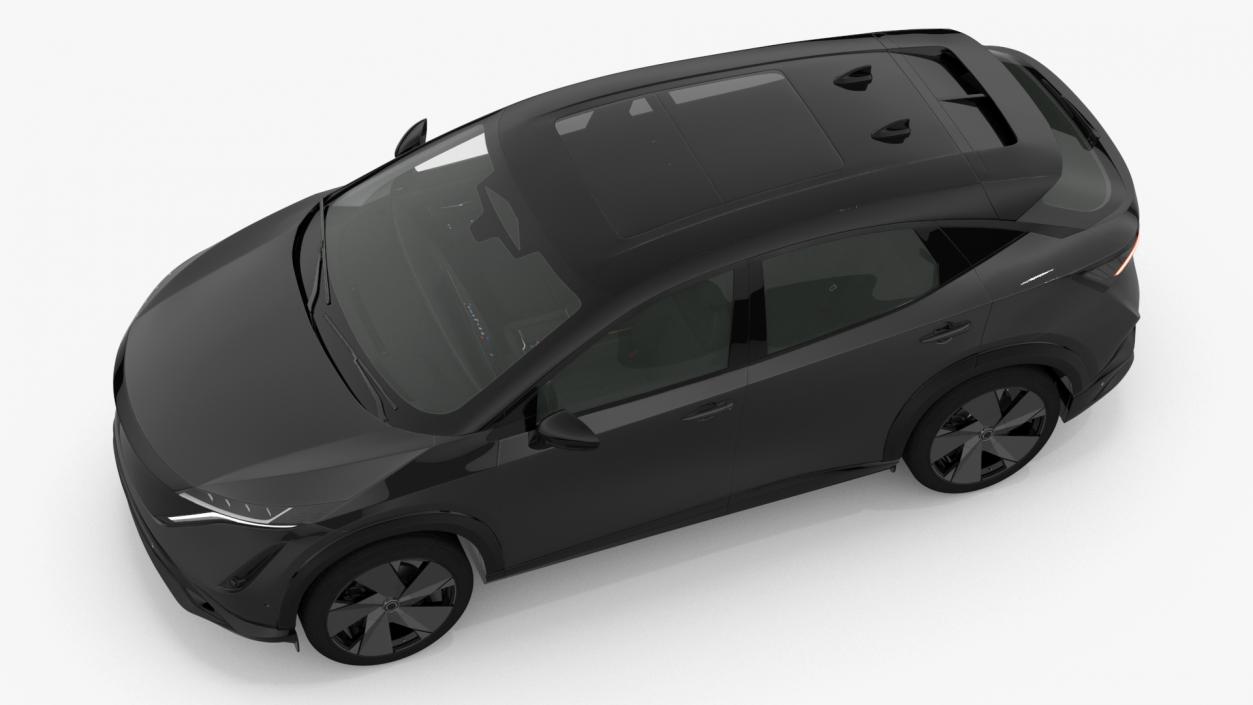 Concept Black Electric SUV Lights On Rigged for Maya 3D