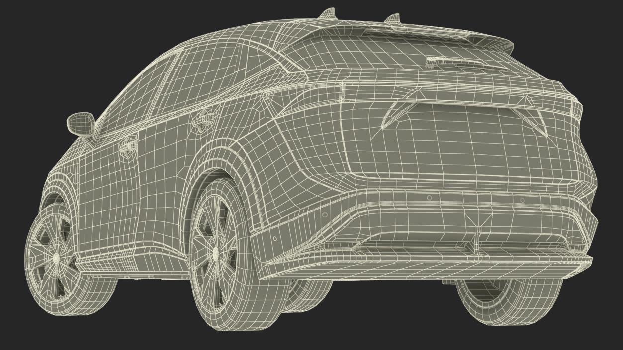 Concept Black Electric SUV Lights On Rigged for Maya 3D