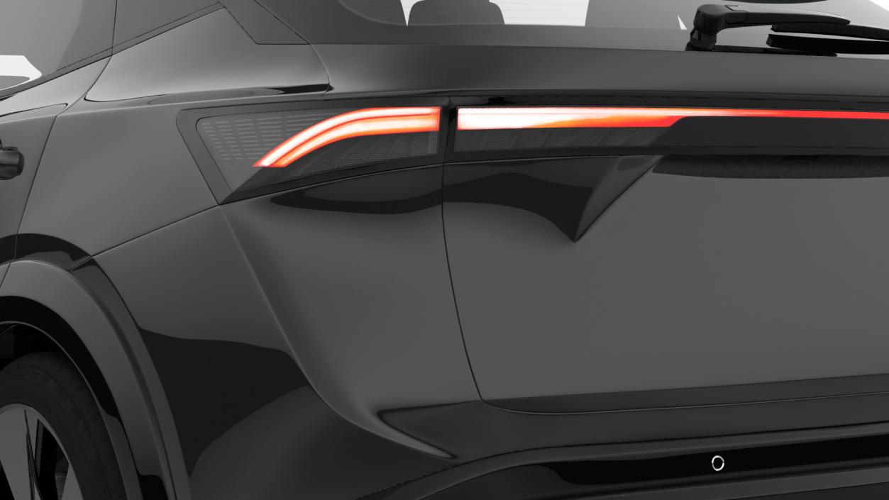 Concept Black Electric SUV Lights On Rigged for Maya 3D