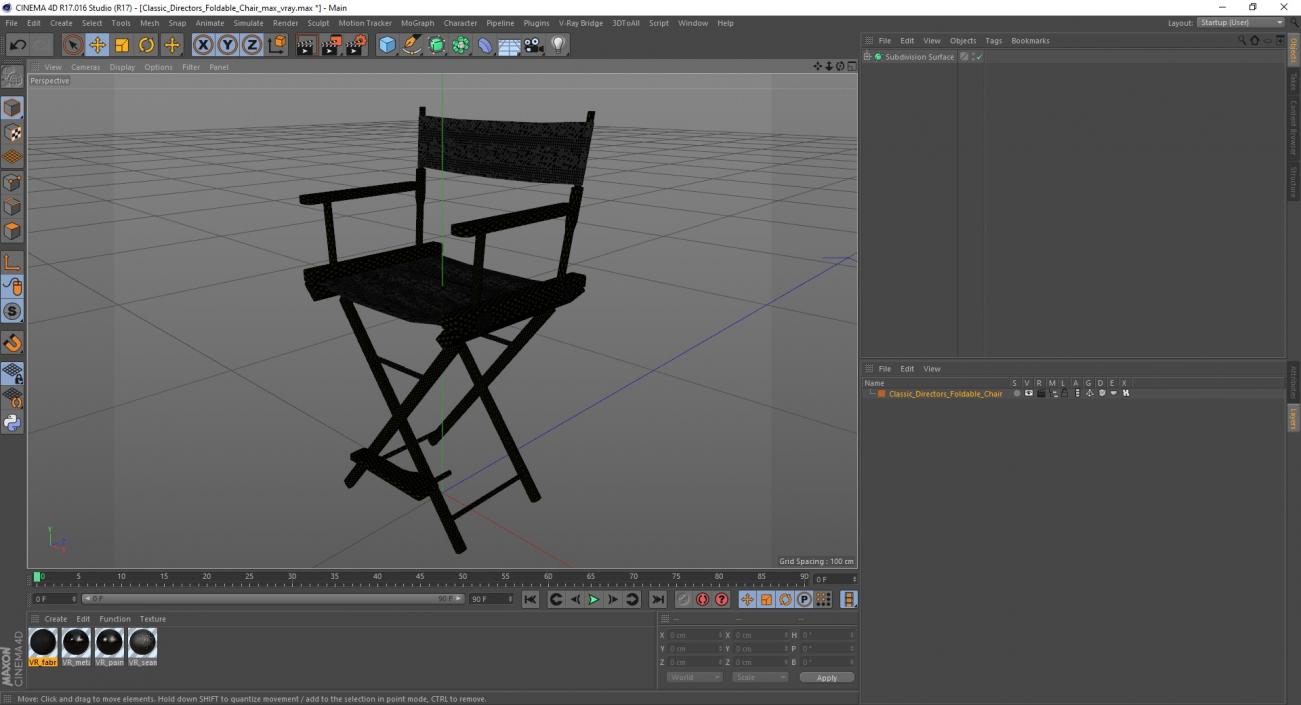 Classic Directors Foldable Chair 3D