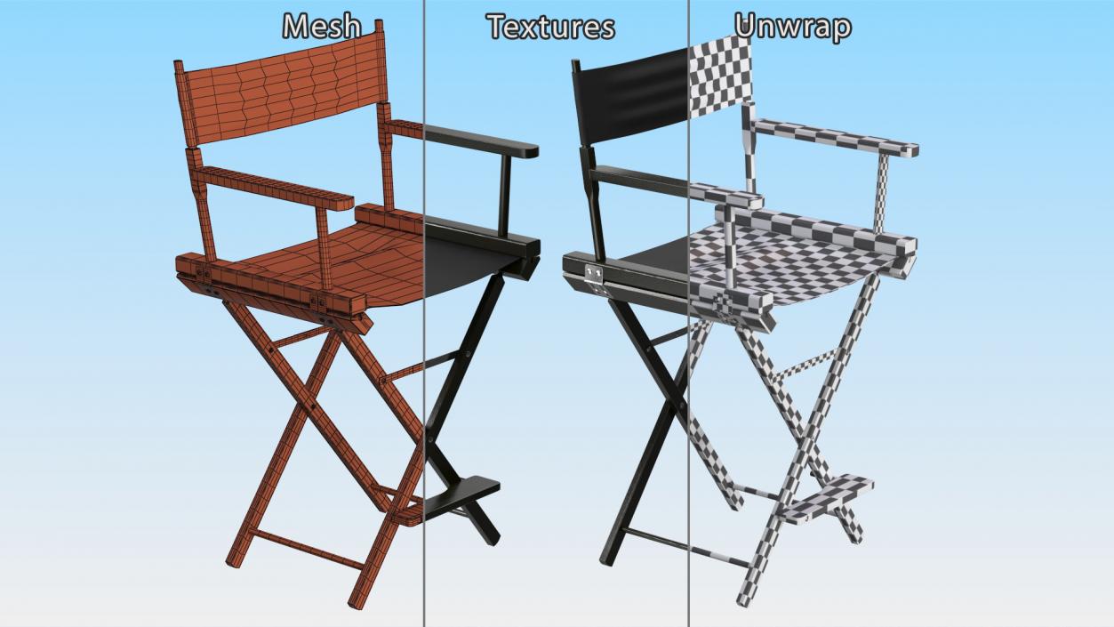 Classic Directors Foldable Chair 3D