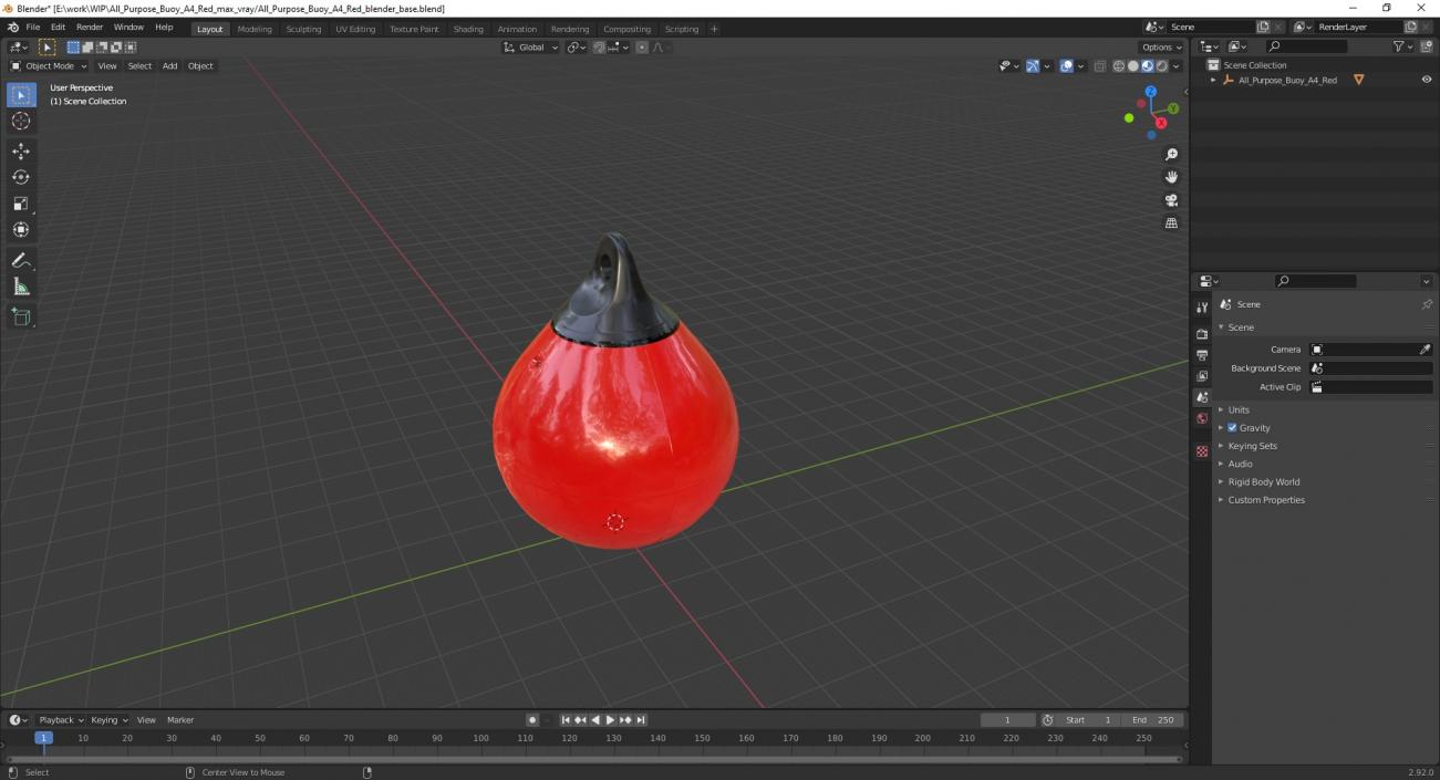 3D All Purpose Buoy A4 Red model