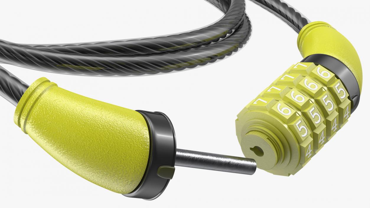 Combination Cable Bike Lock 3D