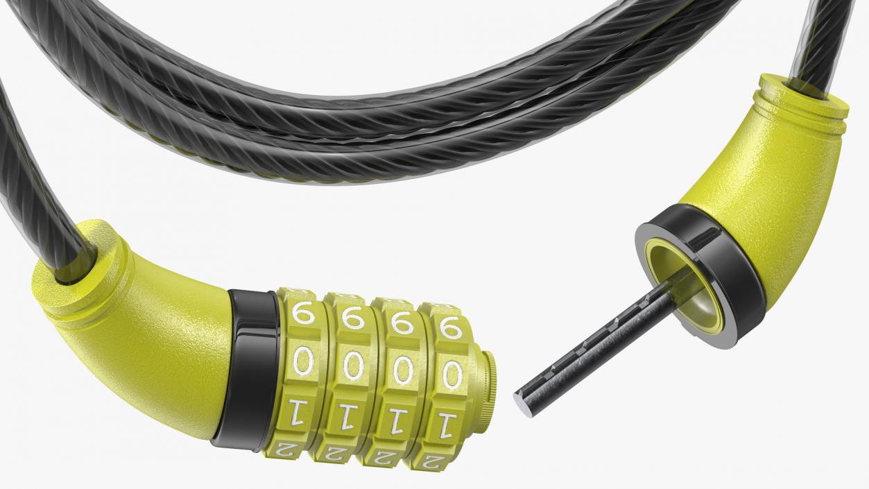 Combination Cable Bike Lock 3D