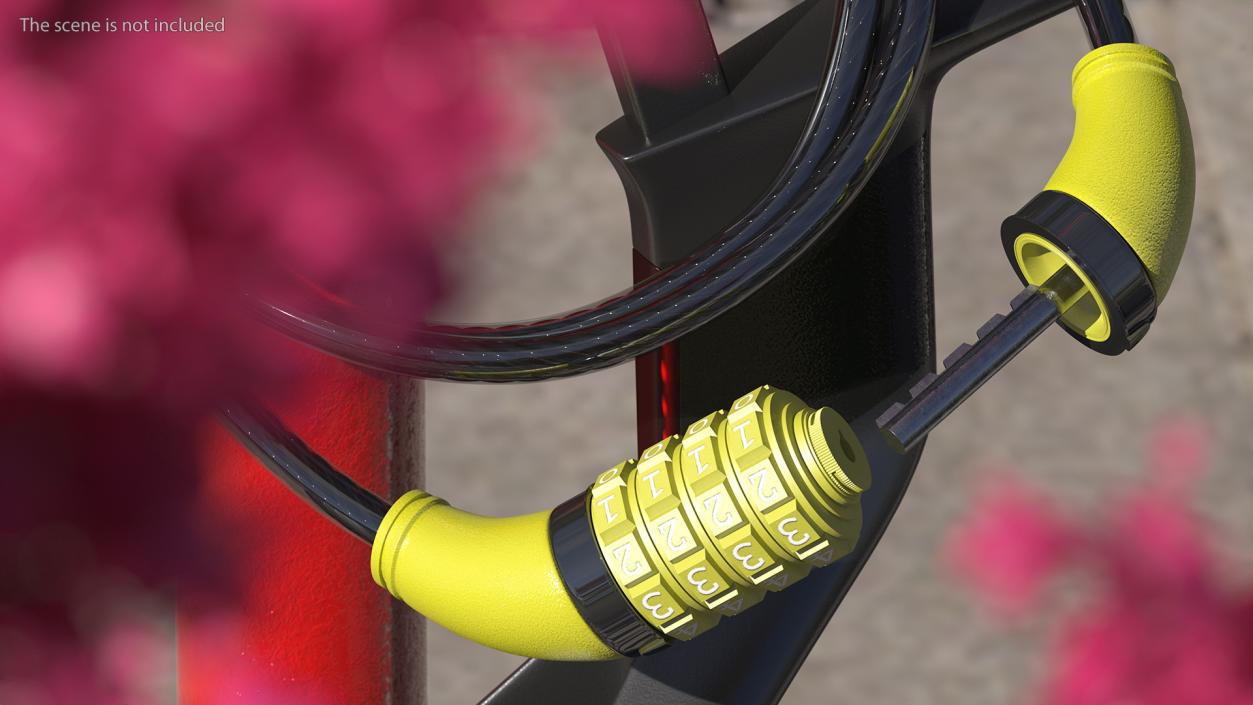 Combination Cable Bike Lock 3D