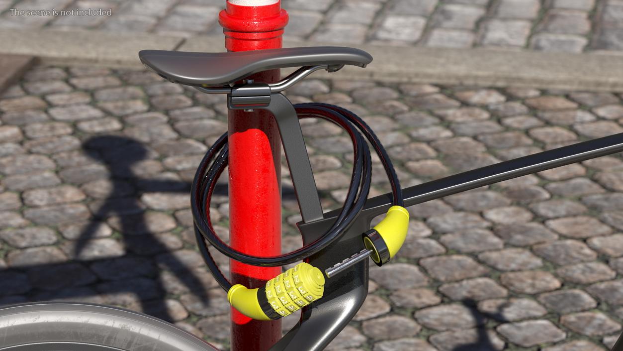 Combination Cable Bike Lock 3D