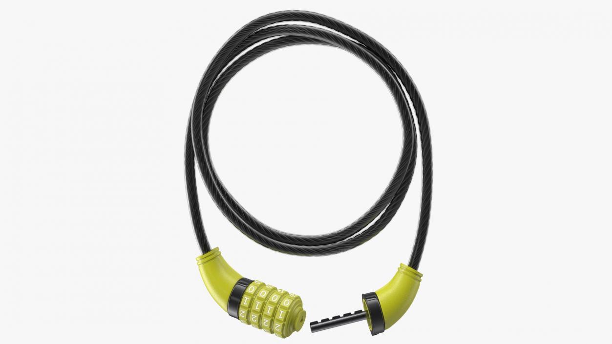 Combination Cable Bike Lock 3D