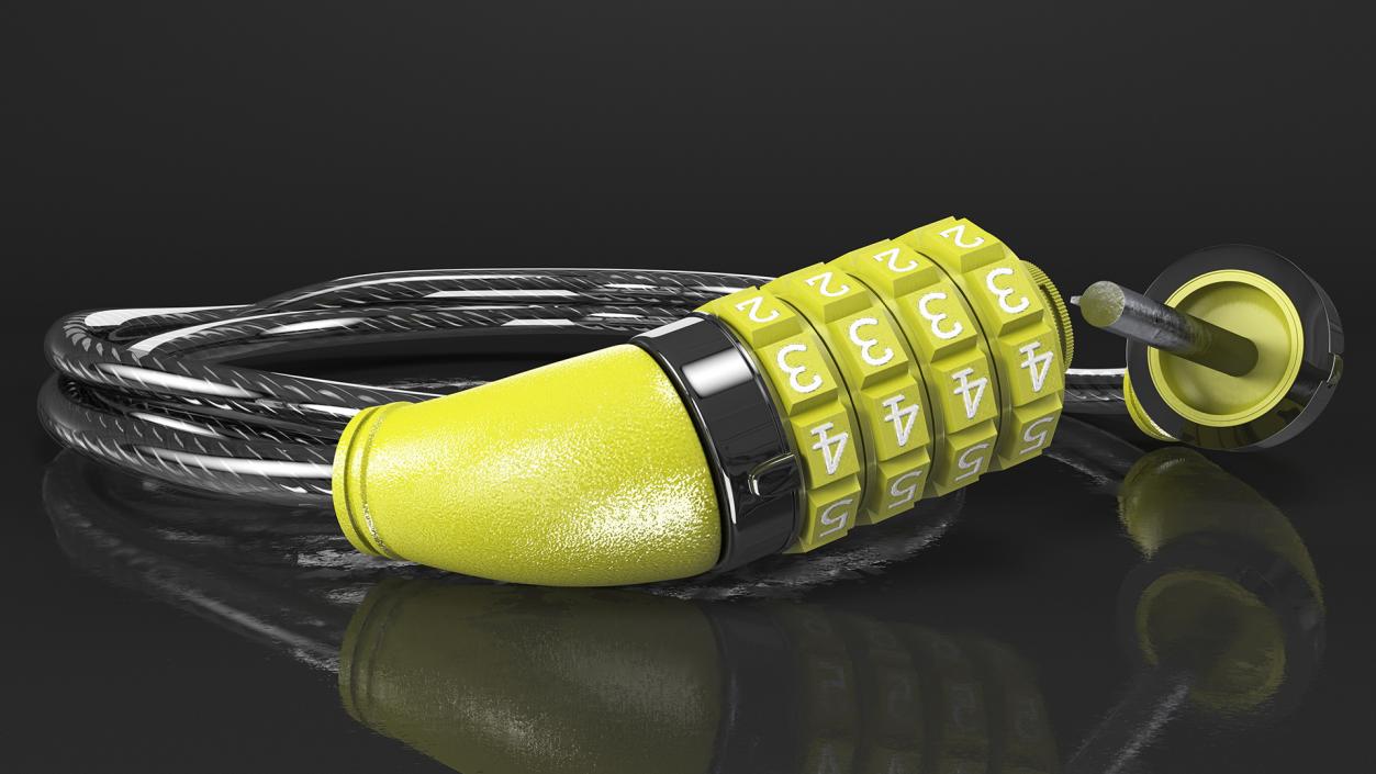 Combination Cable Bike Lock 3D