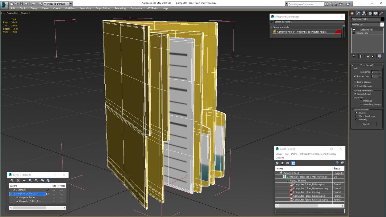 3D model Computer Folder Icon