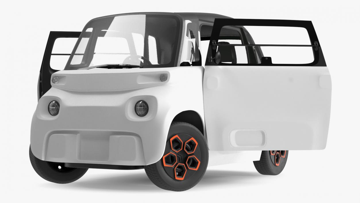 Small Electric Car Rigged for Maya 3D model