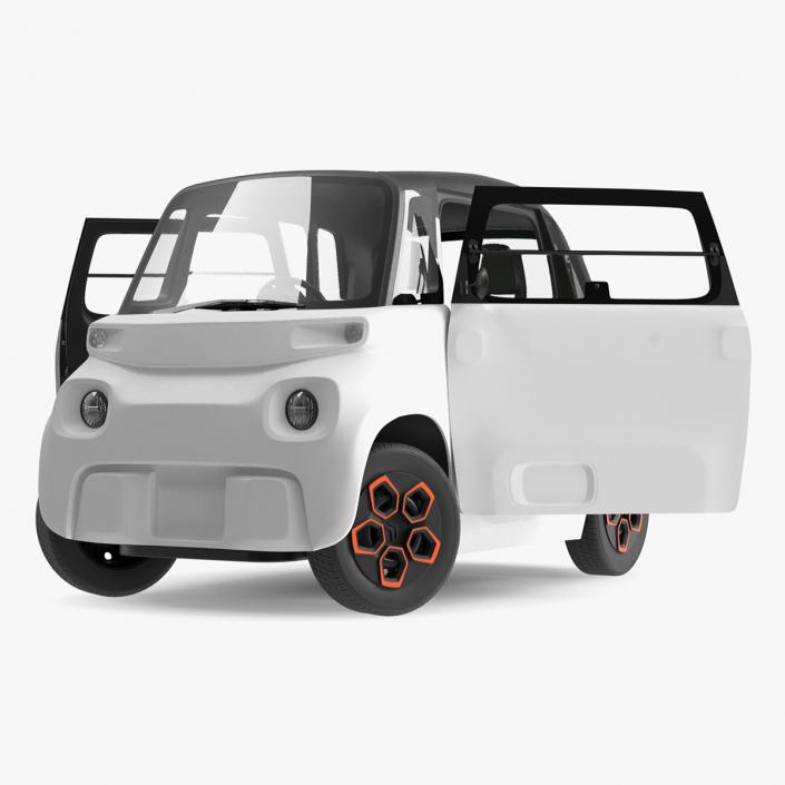 Small Electric Car Rigged for Maya 3D model