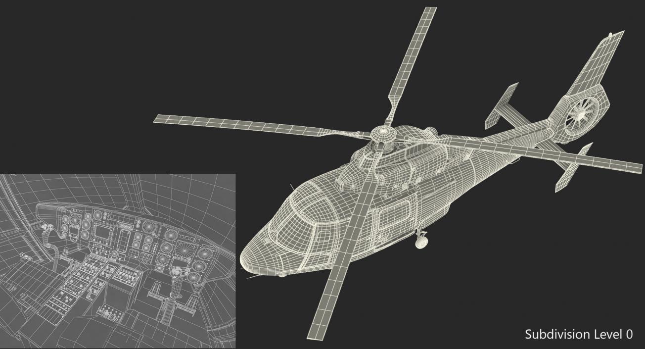 Civil Helicopter Eurocopter SA 365 C Dauphin 3D model