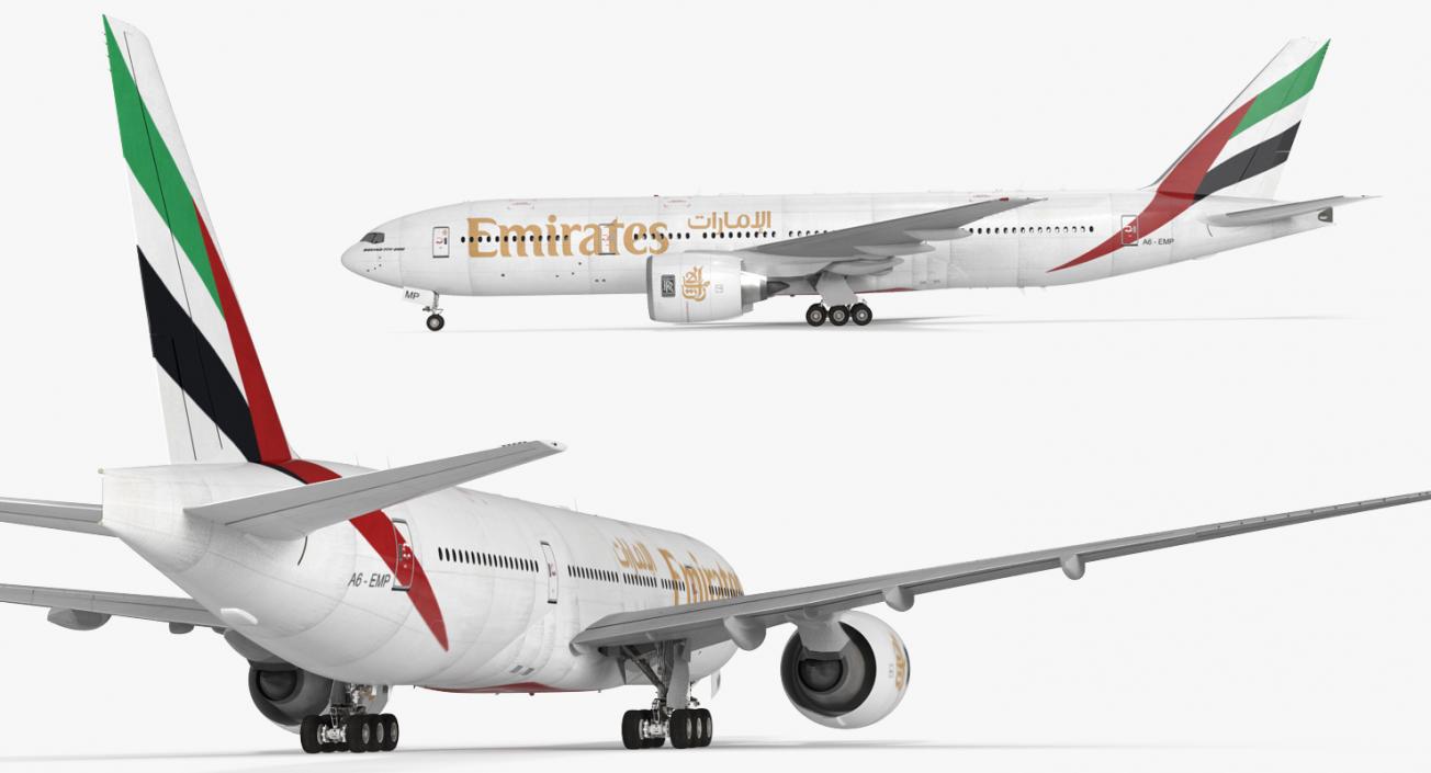 3D Boeing 777-200  Emirates Airlines model