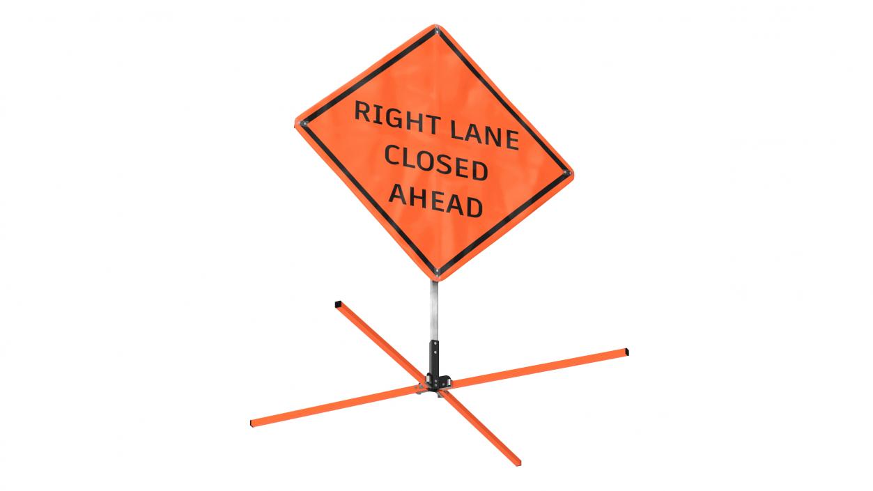 Right Lane Closed Ahead Traffic Control Sign 3D model