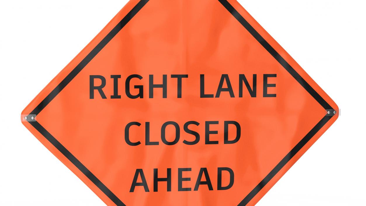 Right Lane Closed Ahead Traffic Control Sign 3D model