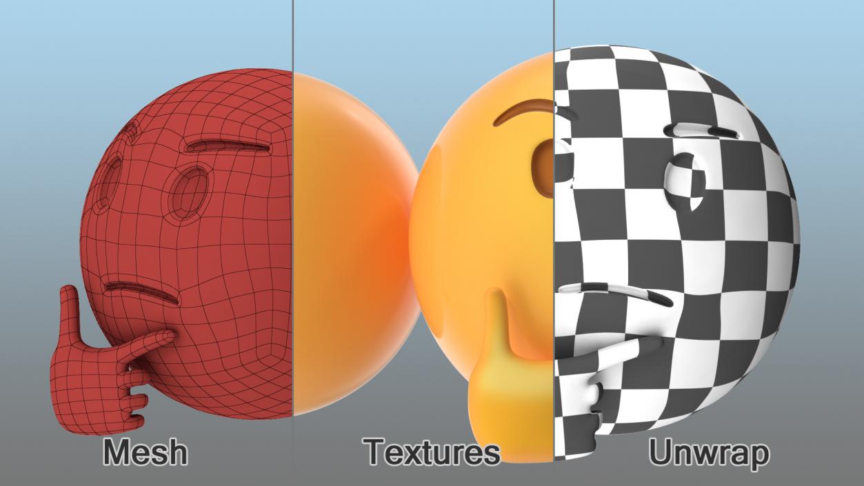 Thinking Emoji 3D model