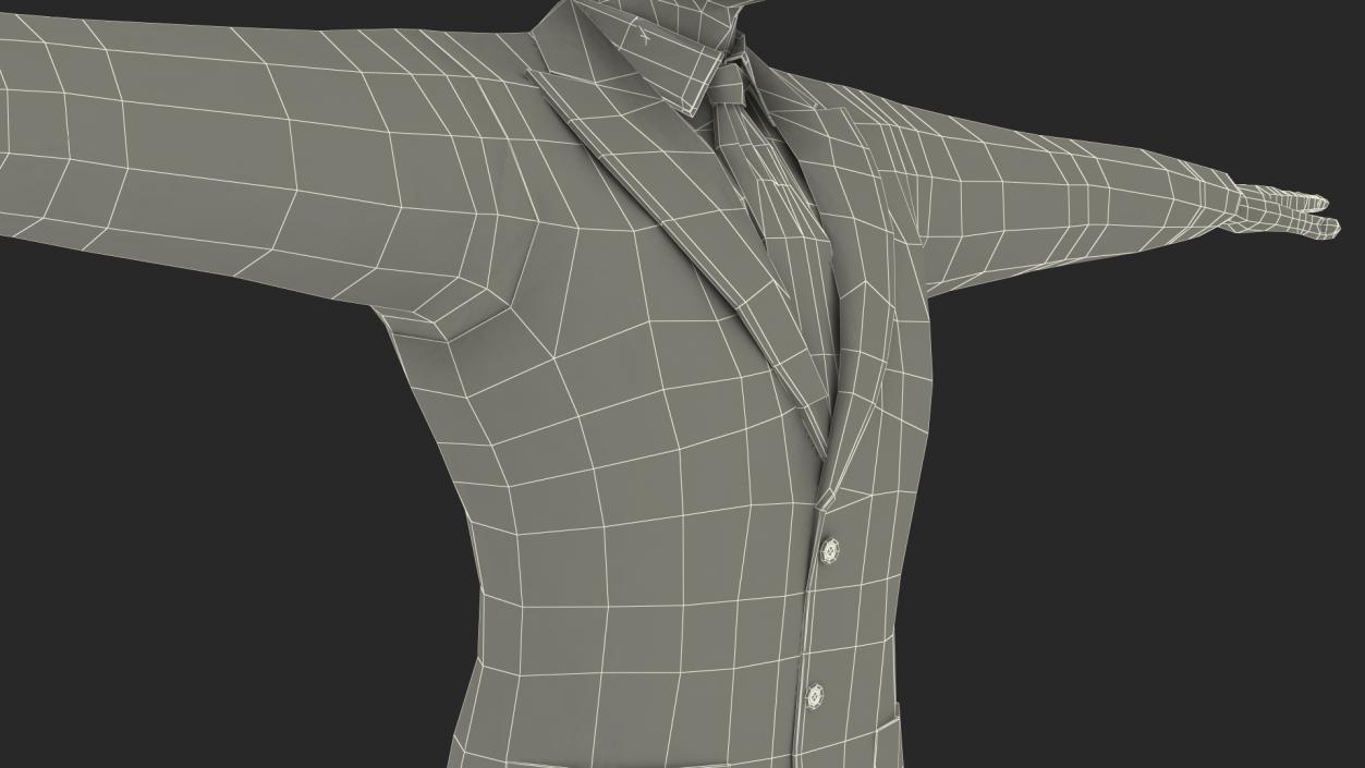 Man in Business Suit T-Pose 3D