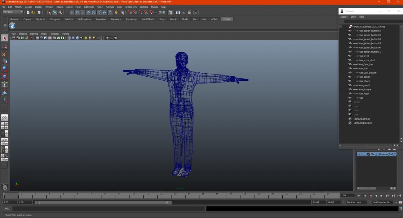 Man in Business Suit T-Pose 3D