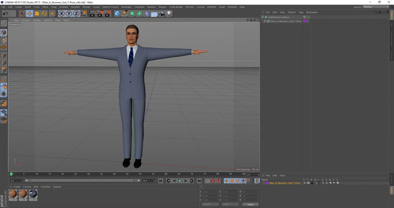 Man in Business Suit T-Pose 3D