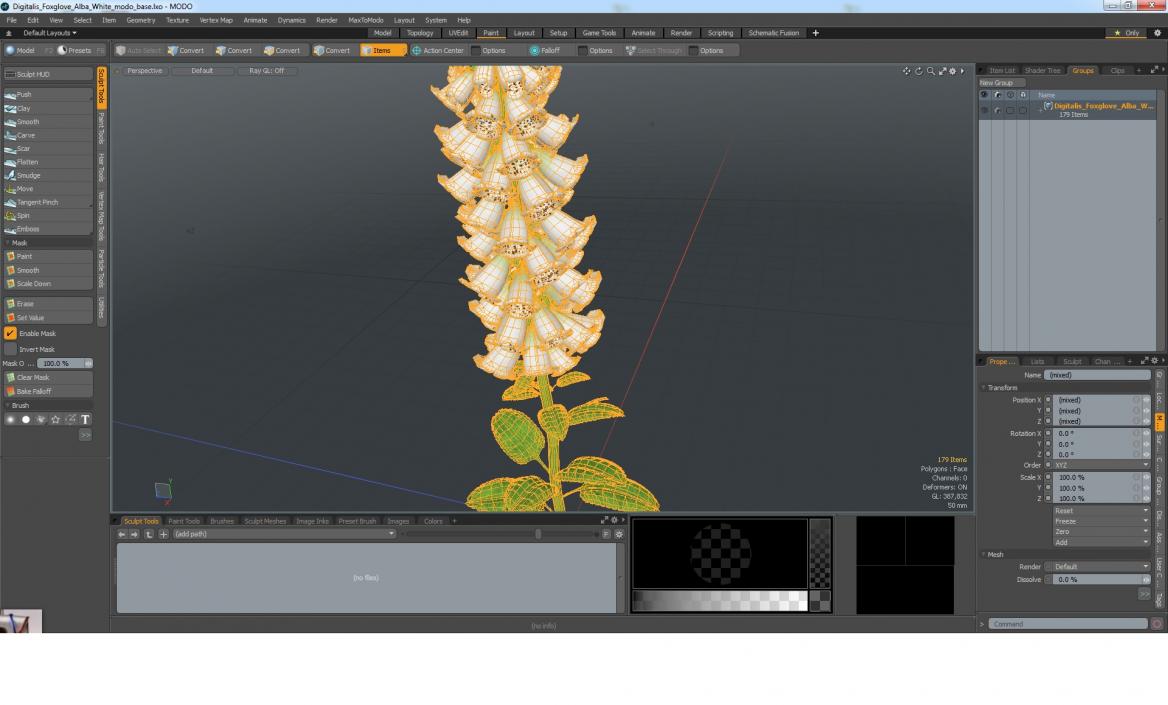 Digitalis Foxglove Alba White 3D model