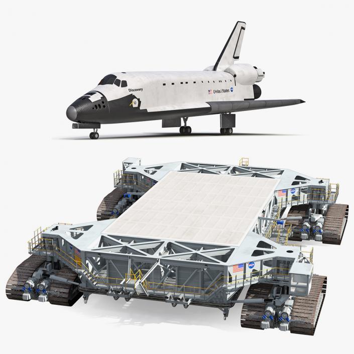 3D NASA Missile Crawler Transporter Facilities with Space Shuttle Collection model