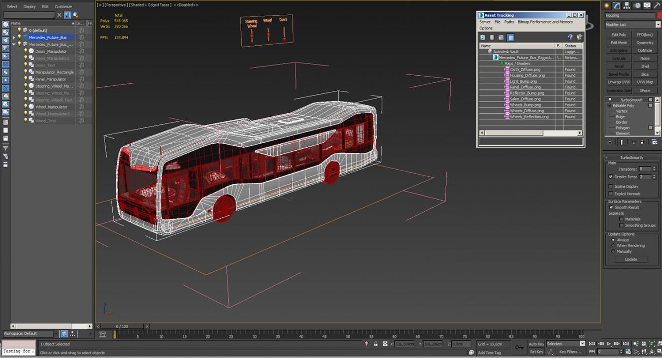 3D Mercedes Future Bus Rigged