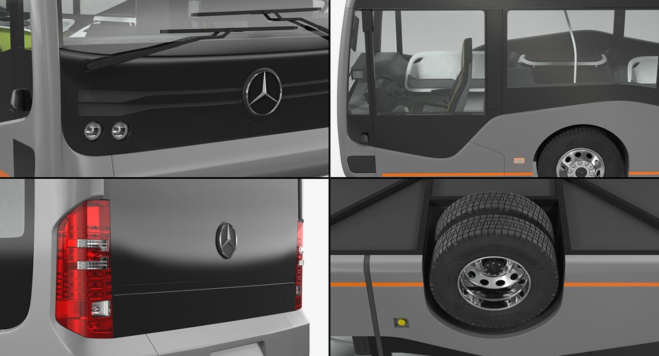 3D Mercedes Future Bus Rigged