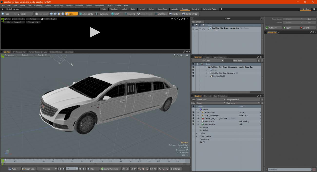 Cadillac Six Door Limousine 3D