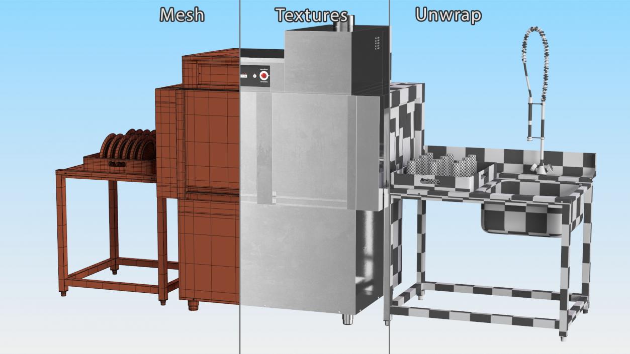 3D Conveyor Style Commercial Dishwasher