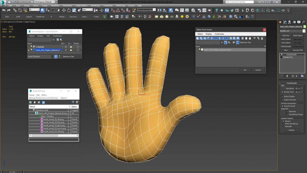 3D Hand with Fingers Splayed Emoji