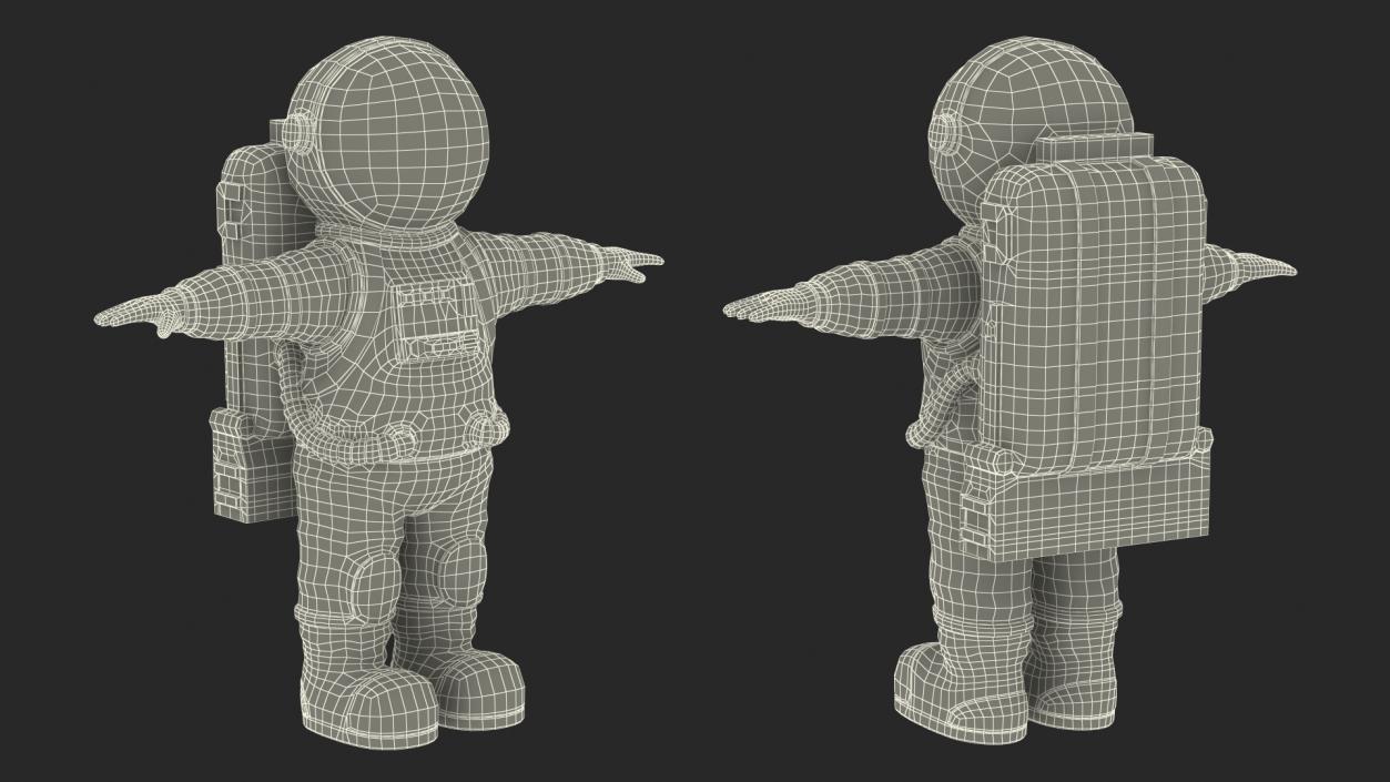 3D model Astronaut Toy Character Green Rigged for Cinema 4D