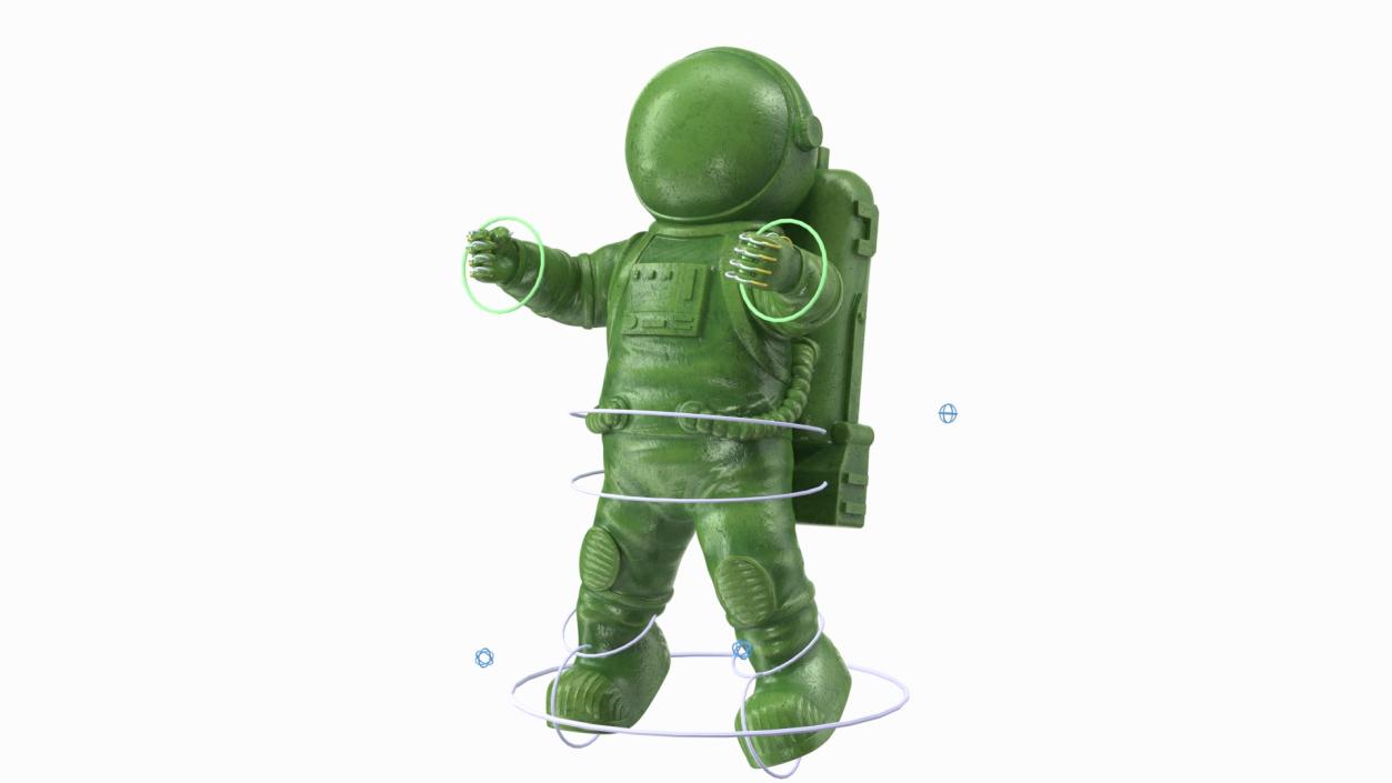 3D model Astronaut Toy Character Green Rigged for Cinema 4D