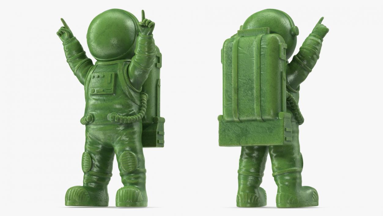 3D model Astronaut Toy Character Green Rigged for Cinema 4D