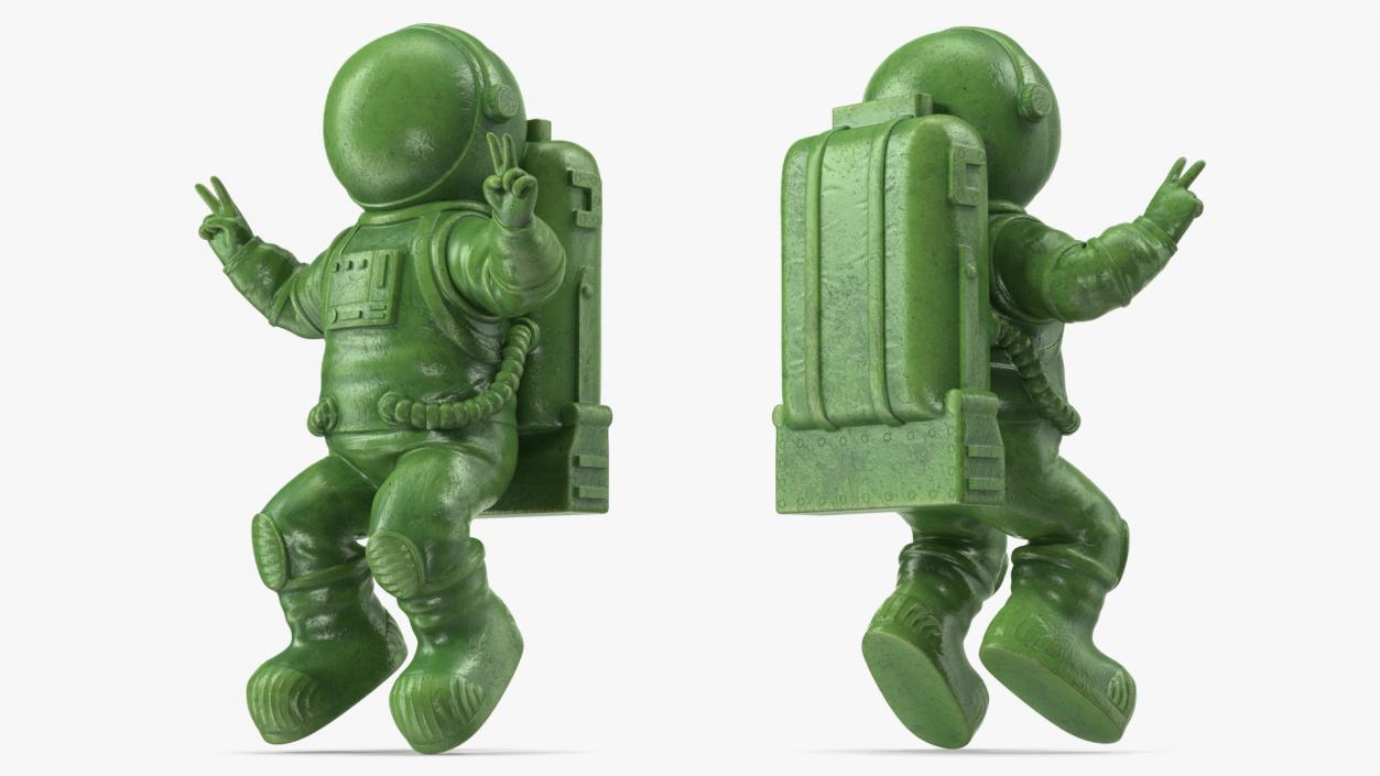 3D model Astronaut Toy Character Green Rigged for Cinema 4D