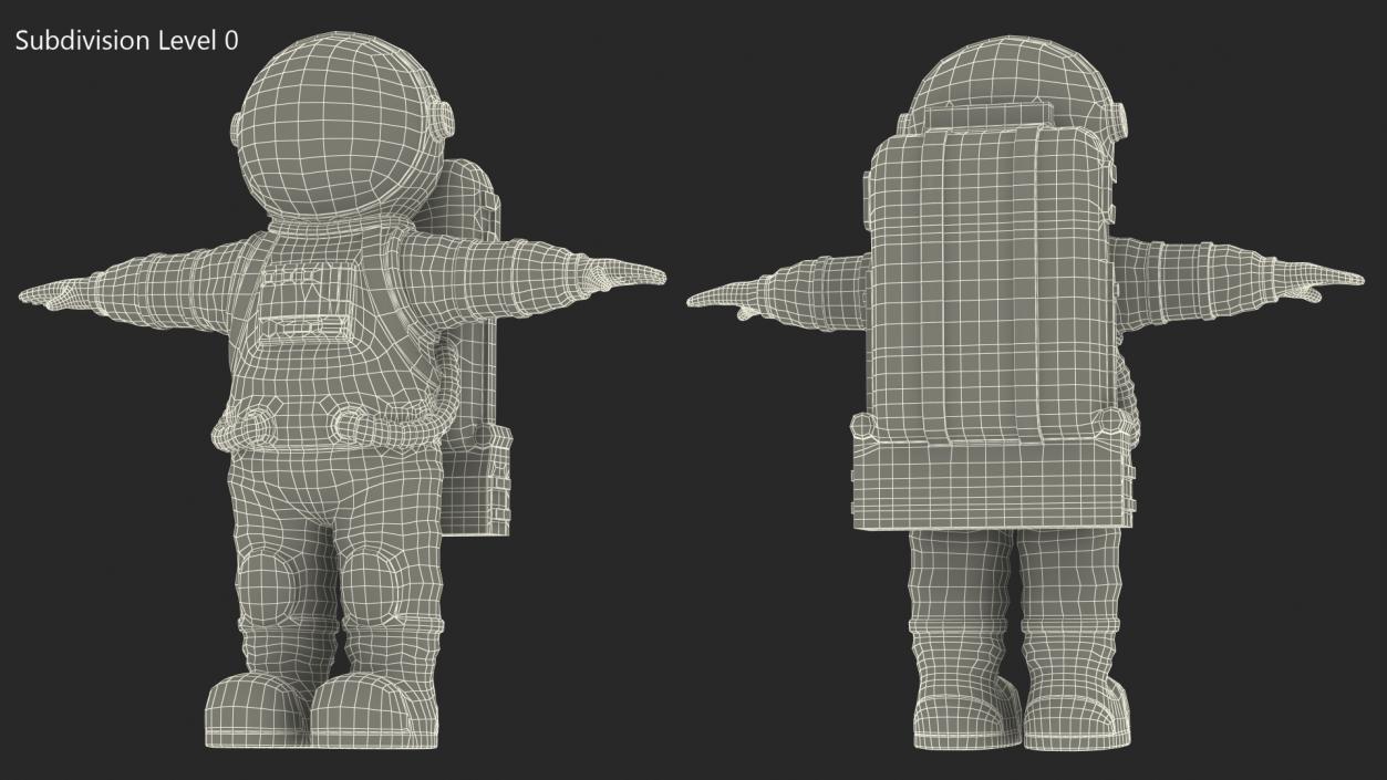 3D model Astronaut Toy Character Green Rigged for Cinema 4D