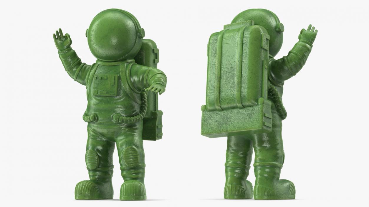 3D model Astronaut Toy Character Green Rigged for Cinema 4D