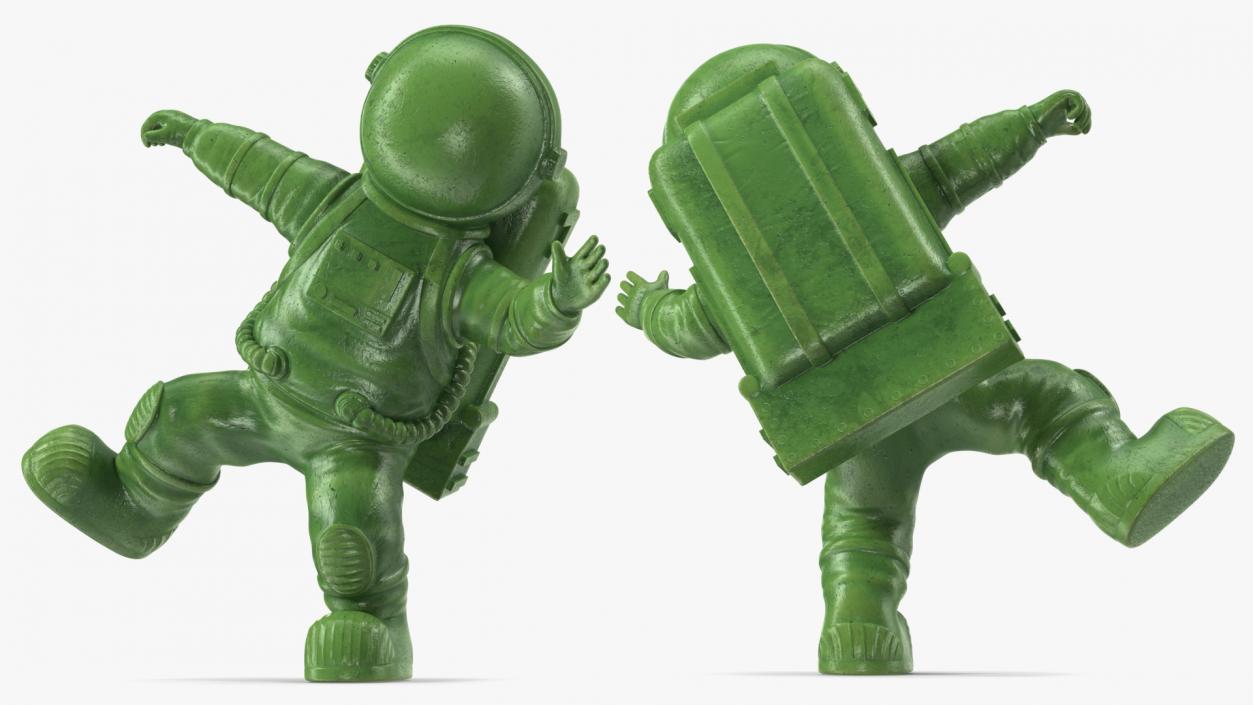 3D model Astronaut Toy Character Green Rigged for Cinema 4D