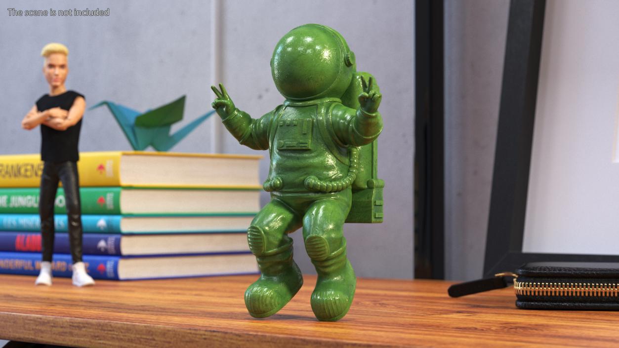 3D model Astronaut Toy Character Green Rigged for Cinema 4D