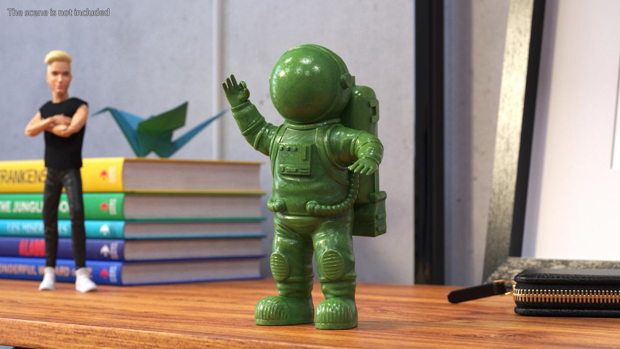 3D model Astronaut Toy Character Green Rigged for Cinema 4D