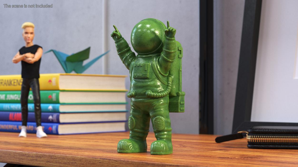 3D model Astronaut Toy Character Green Rigged for Cinema 4D