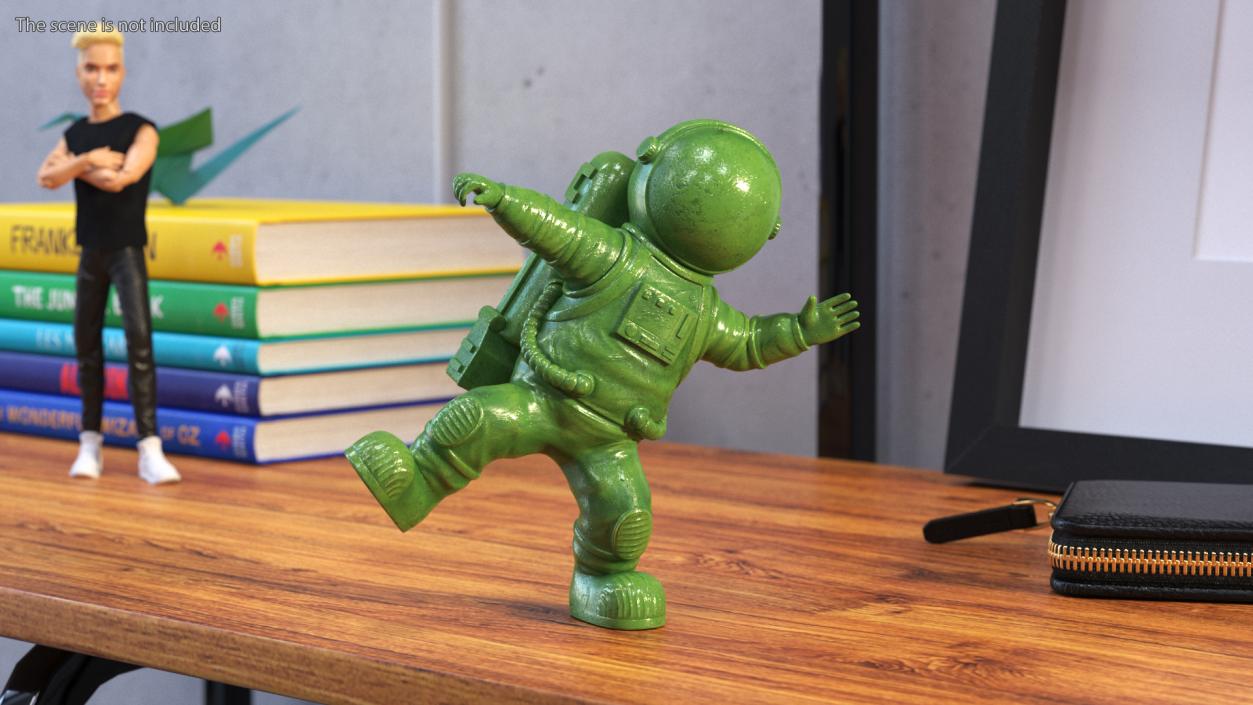 3D model Astronaut Toy Character Green Rigged for Cinema 4D