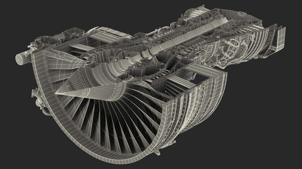 3D Aircraft Turbofan Engine CFM International CFM56 model