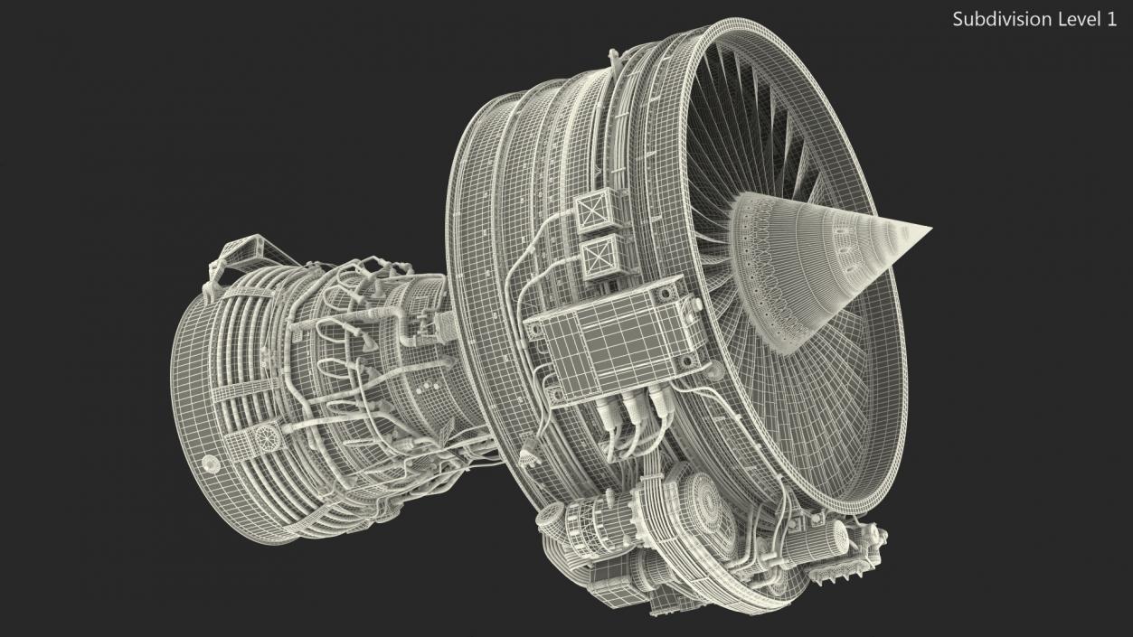 3D Aircraft Turbofan Engine CFM International CFM56 model