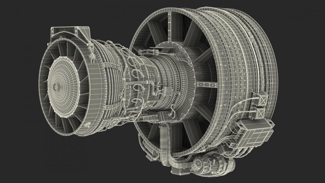 3D Aircraft Turbofan Engine CFM International CFM56 model