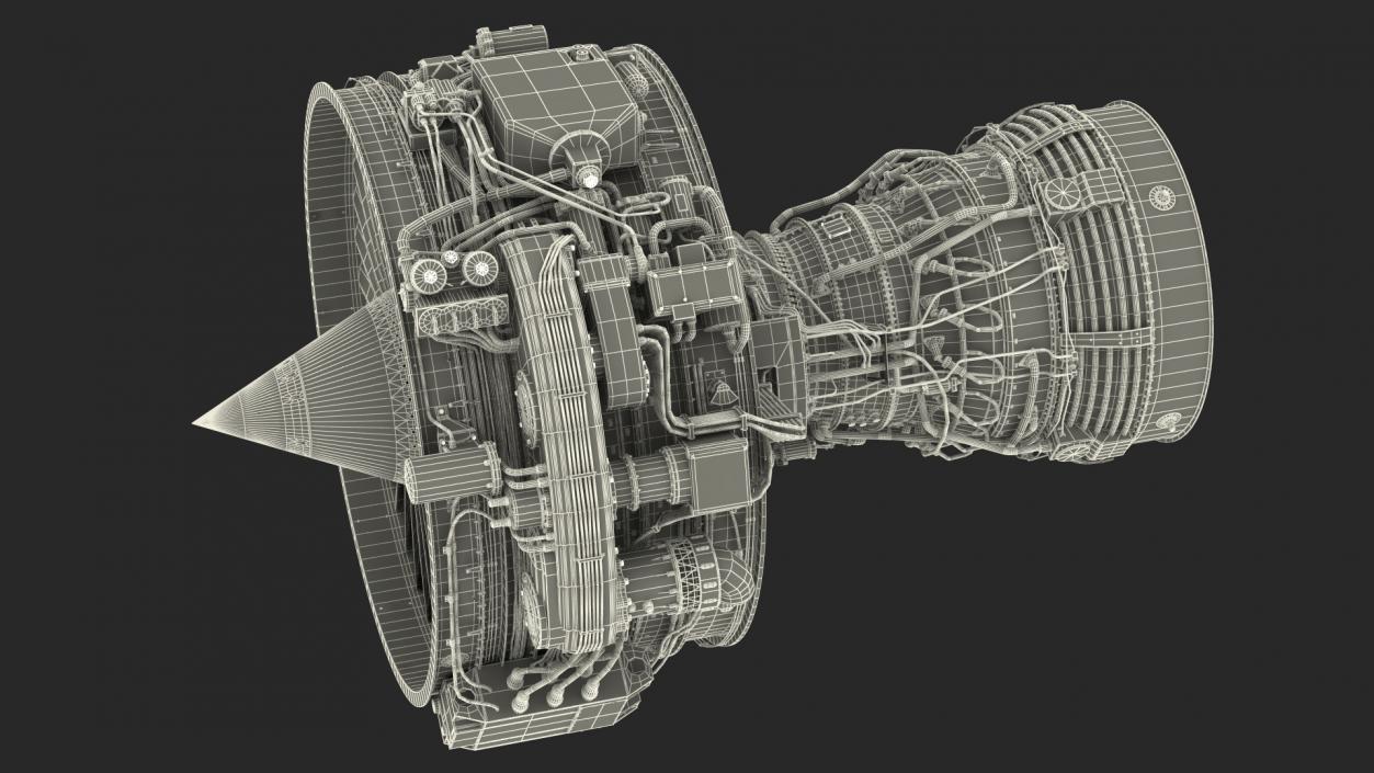 3D Aircraft Turbofan Engine CFM International CFM56 model