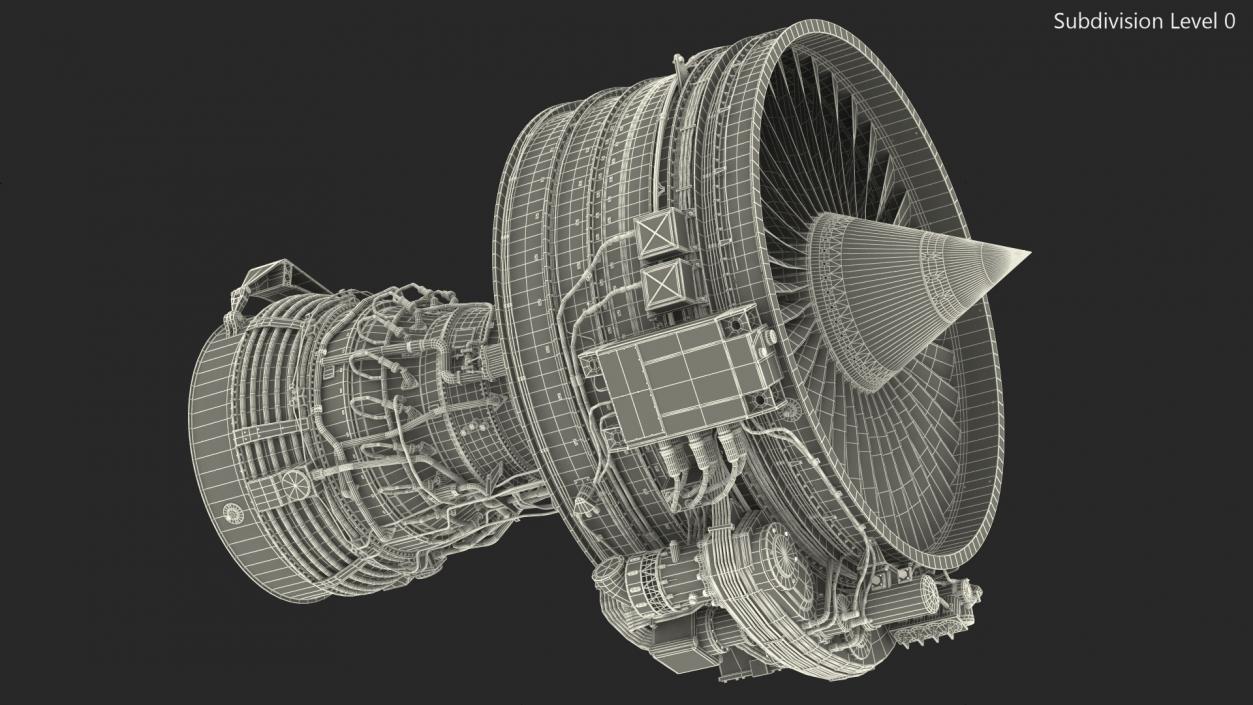 3D Aircraft Turbofan Engine CFM International CFM56 model