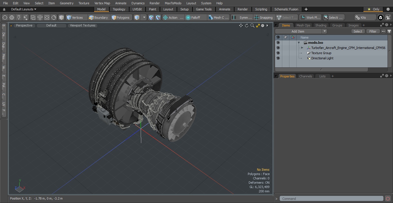 3D Aircraft Turbofan Engine CFM International CFM56 model